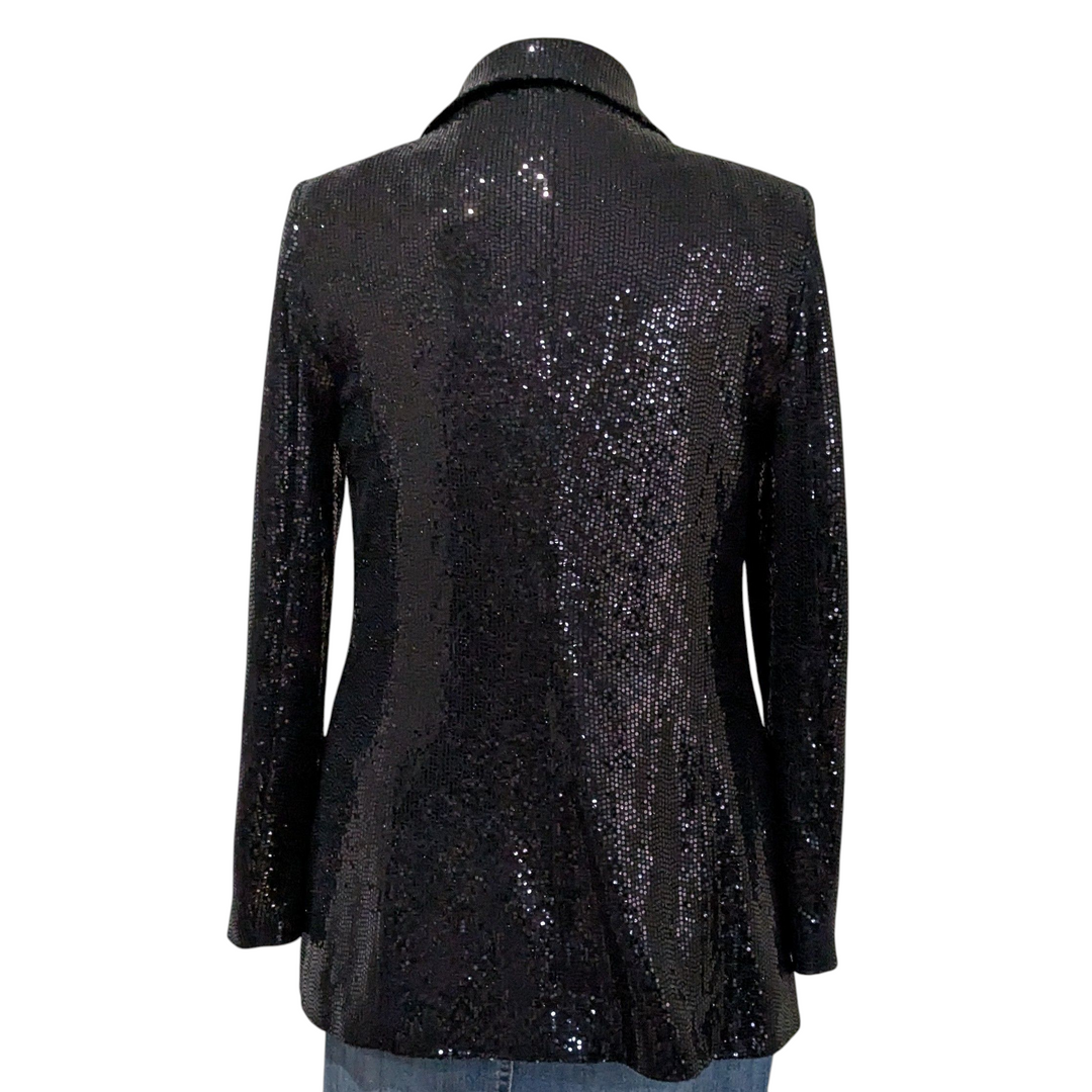 T Tahari Black Sequin Blazer Size 12 NWT