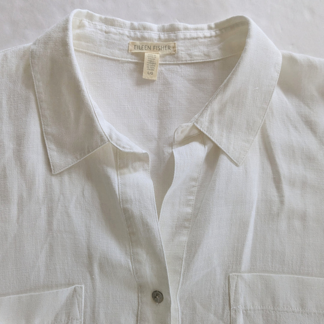 Eileen Fisher Linen Blend Top Size Large