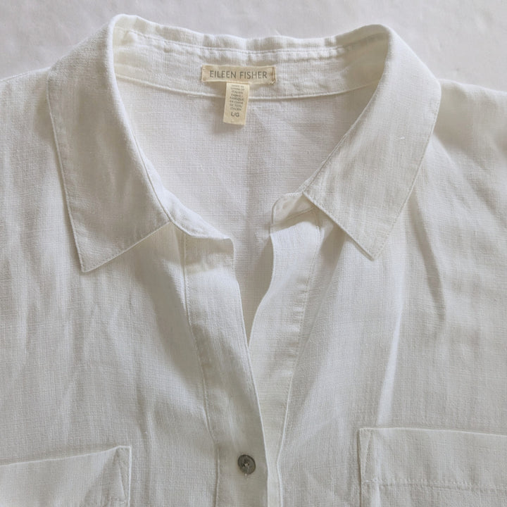 Eileen Fisher Linen Blend Top Size Large