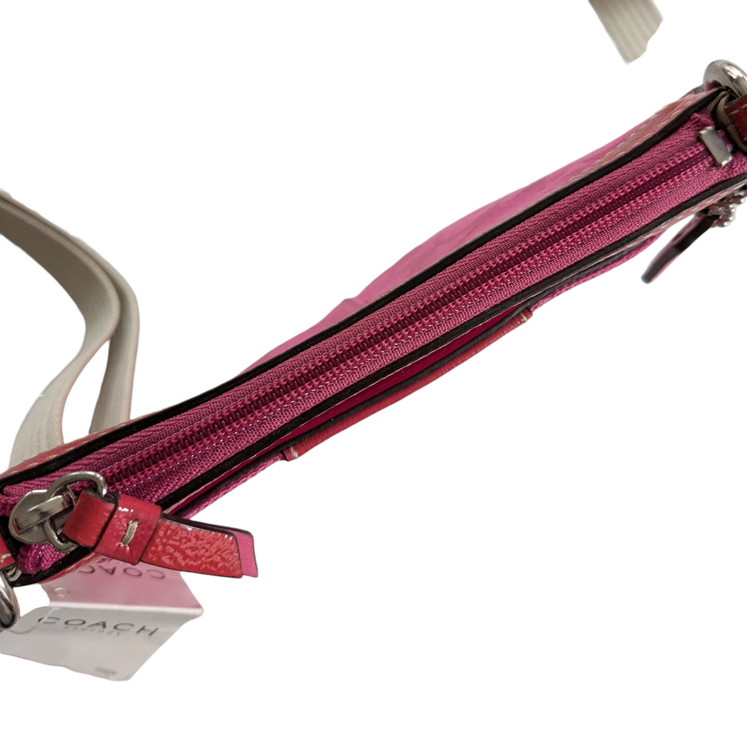 Coach Pink Signature Logo Zip Swingback Crossbody NWT
