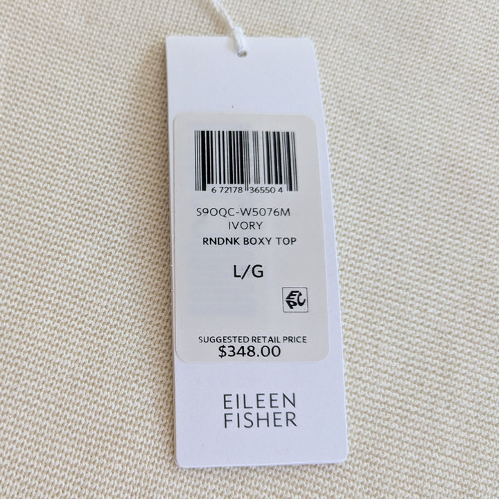 Eileen Fisher Cream Silk Top Size Large NWT