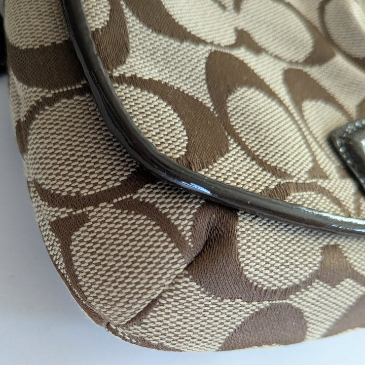 Coach Signature Logo Canvas Wristlet