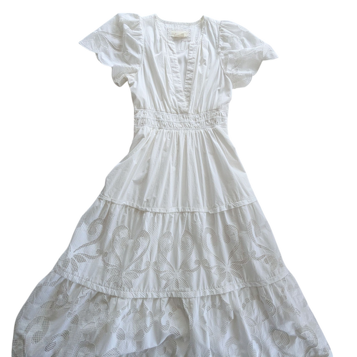By Anthropologie White Somerset Dress Size Small