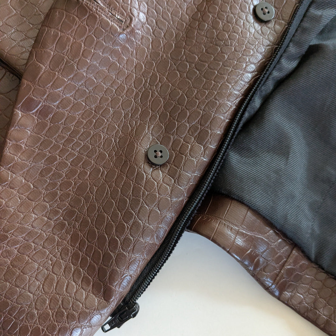 Veronica Beard Cooke Dickey Blazer Vegan Leather