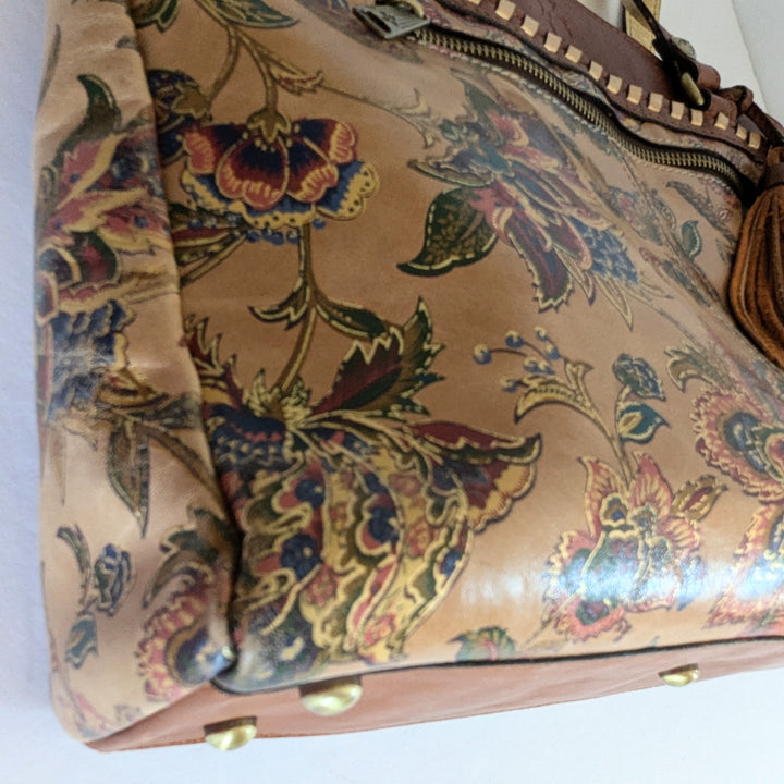 Patricia Nash Floral Embellished Leather Shoulder Bag