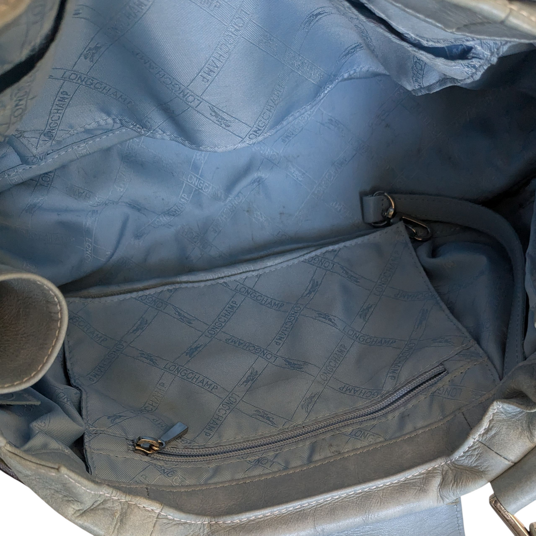 Longchamp Vintage Idole Blue Leather Bag