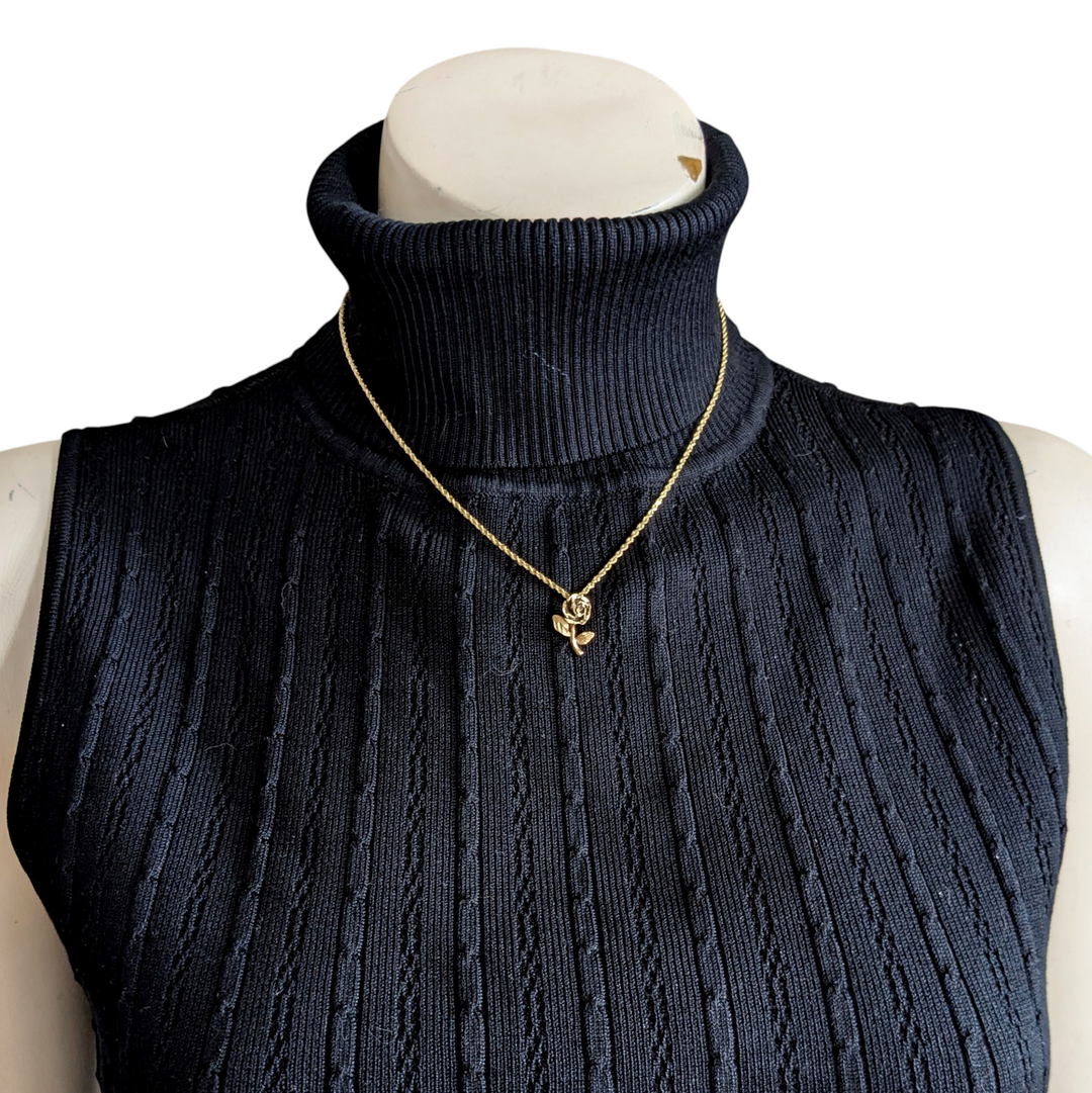 14K Gold Necklace with Rope Chain