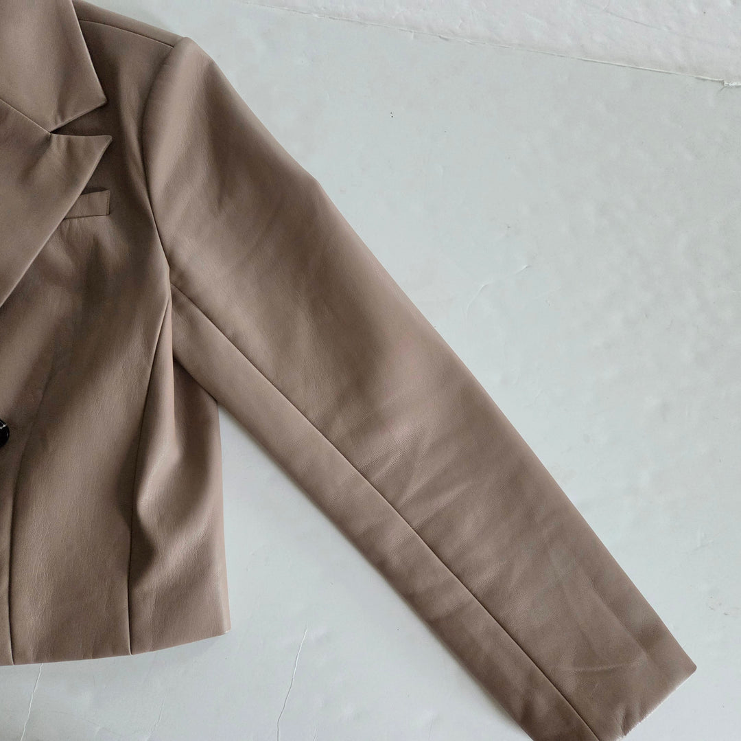 Anthropologie Maeve Faux Leather Blazer Size 12
