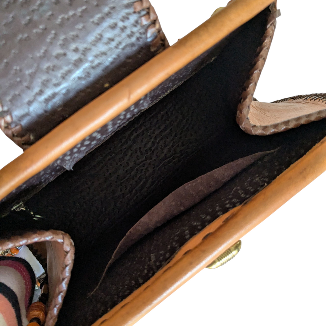 Tooled Leather Shoulder Bag