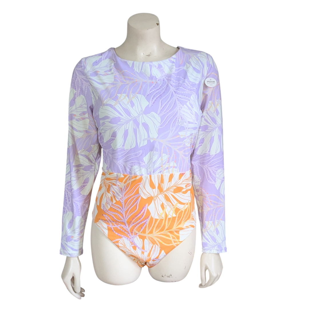 Calia Palms Lavender Long Sleeve Swimsuit Size 16 NWT