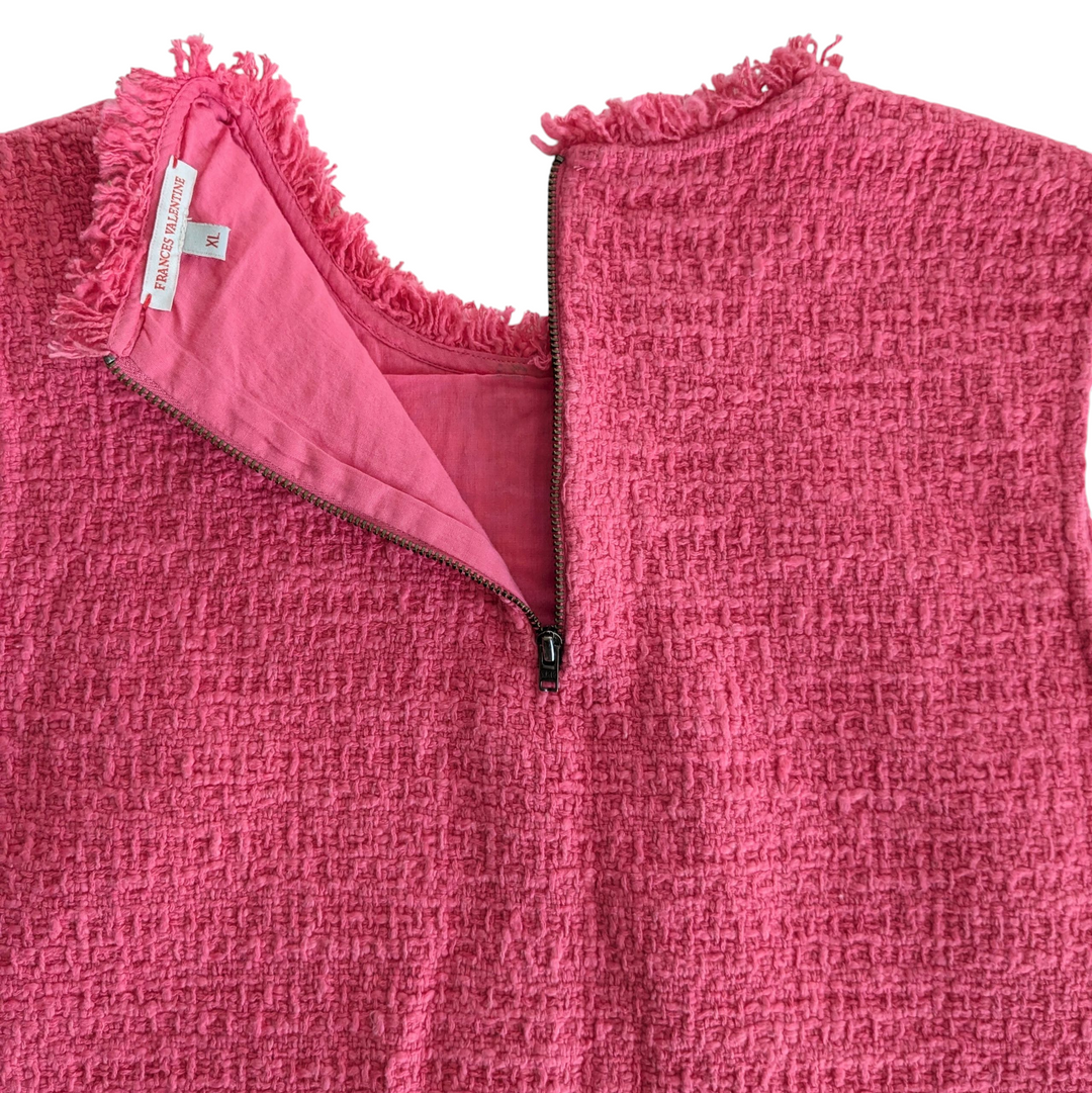 Frances Valentine Pink Tweed Top Size XL