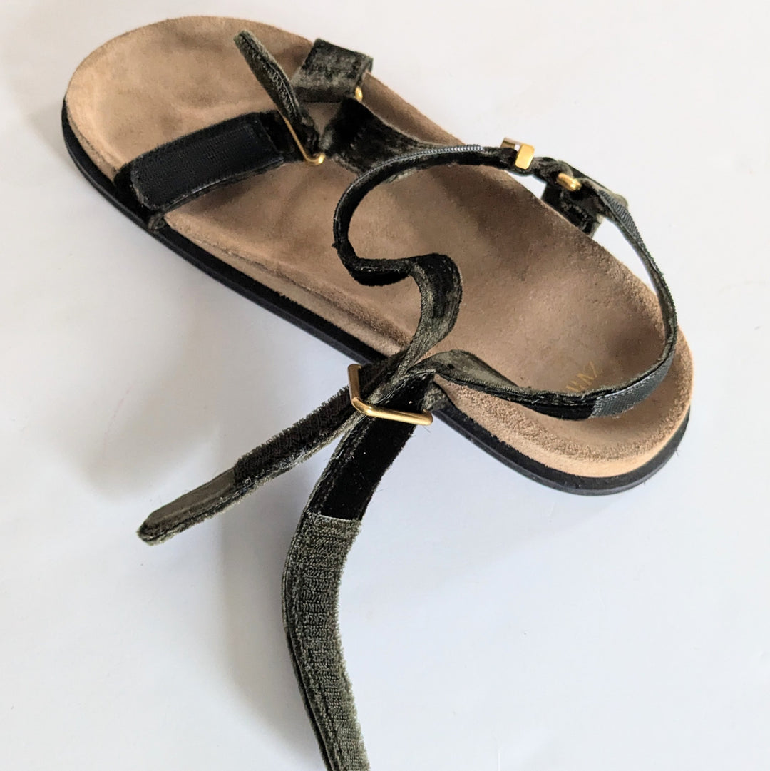 Zara Velvet Strap Sandals Size 38