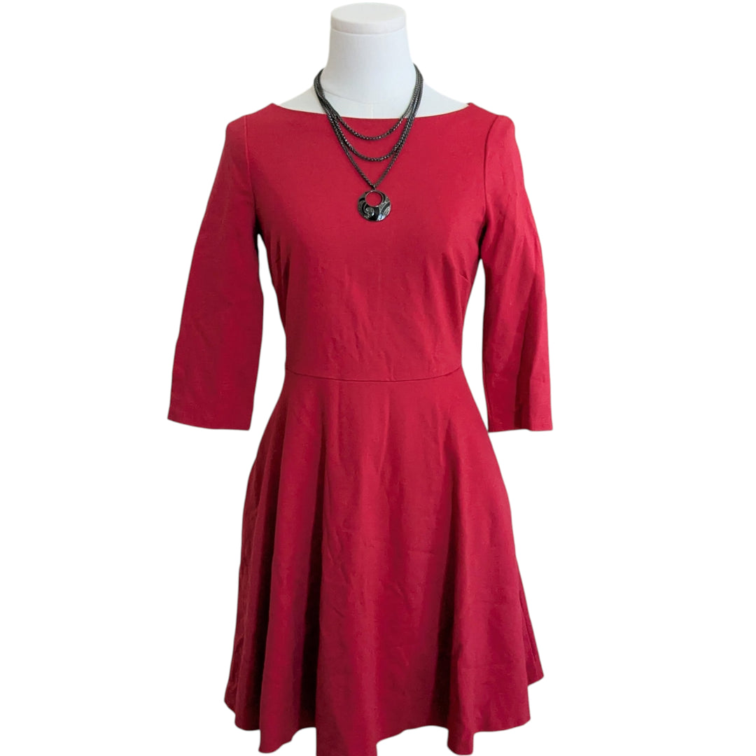 ponte fit flare dress Kate Spade Red Ponte Fit & Flare Dress Size XS – C&J Collections Chicago