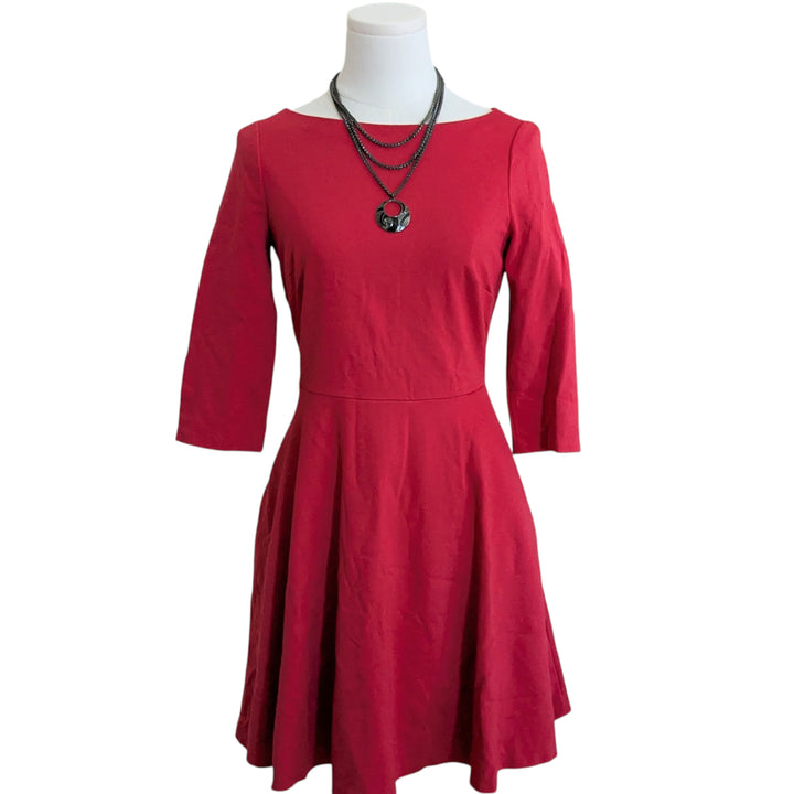 Kate Spade Red Ponte Fit & Flare Dress Size XS