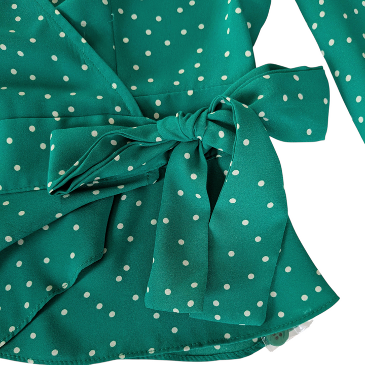 BB Dakota Polka Dot Wrap Top Size Medium NWT