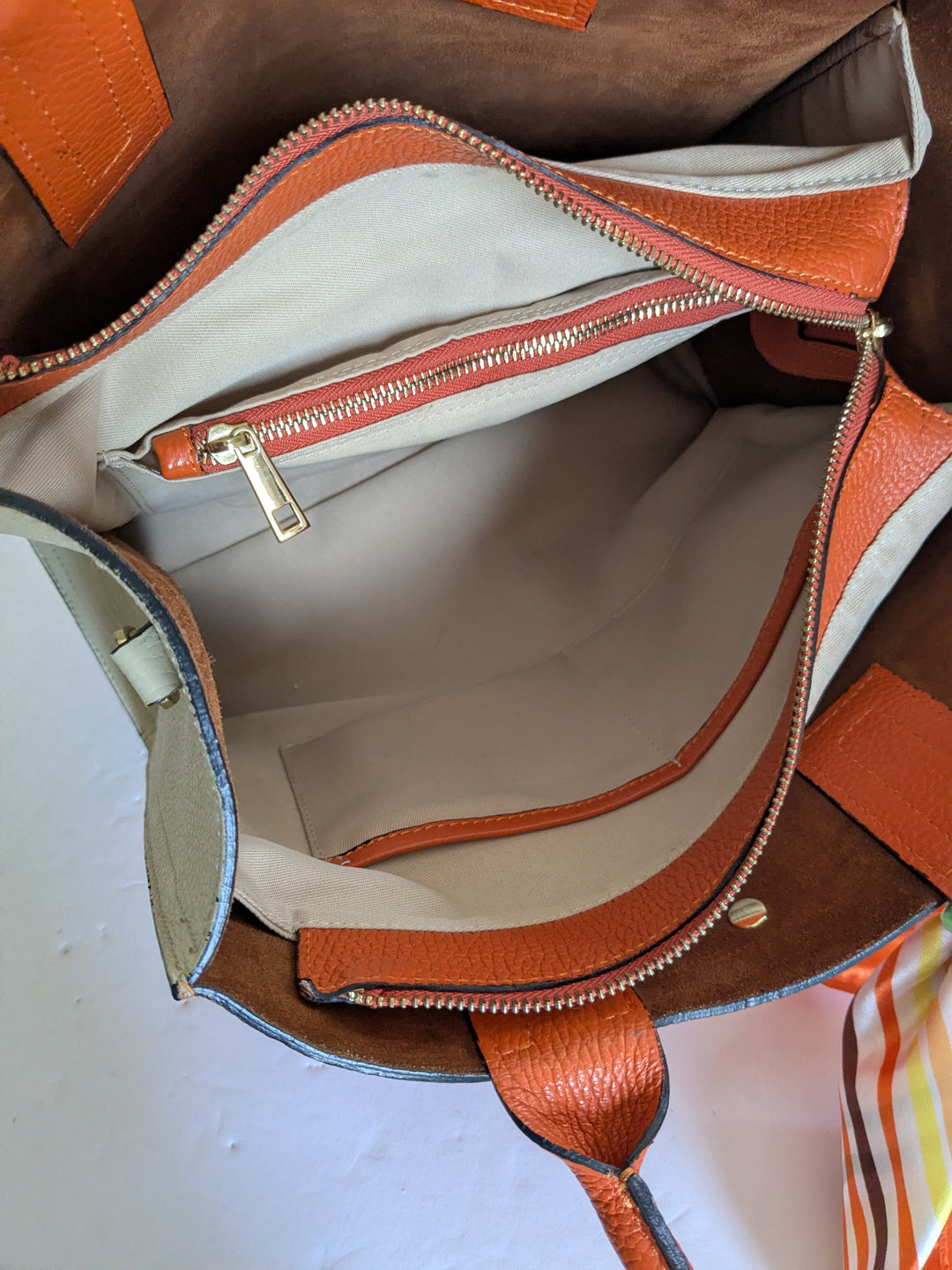 Avenue 67 Milano Orange Leather Tote