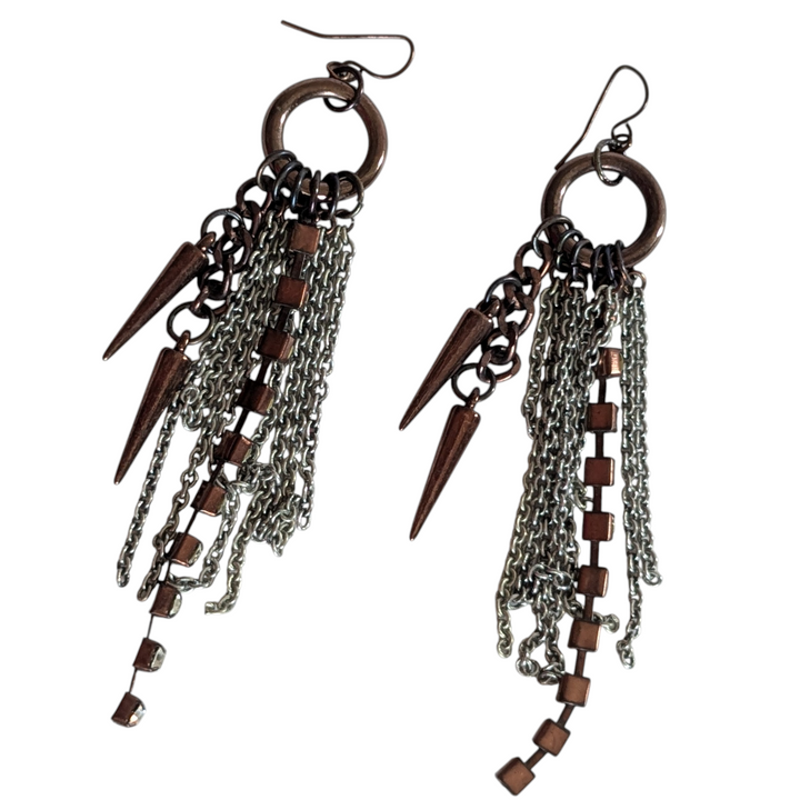 Mixed Metal Fringe Earrings