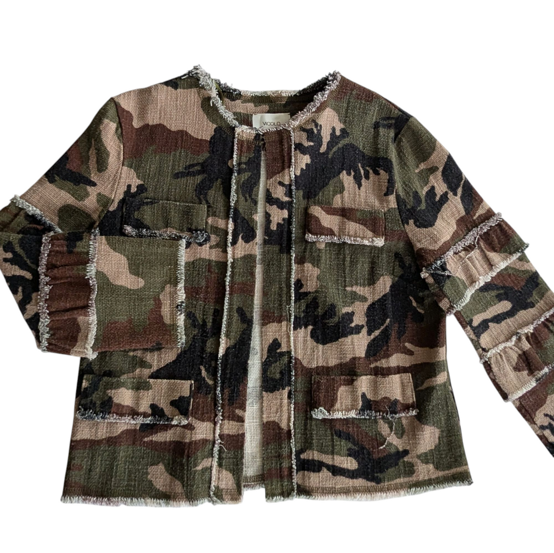 Vicolo Camo Print Cotton Jacket Size Medium