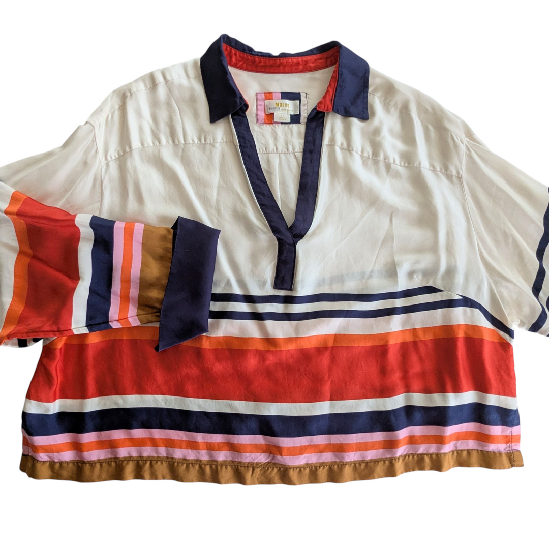 Anthropologie's Maeve Striped Top Size 1X