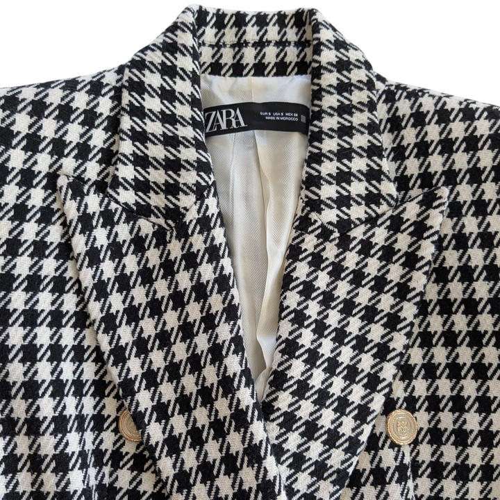 Zara Houndstooth Blazer Size Small