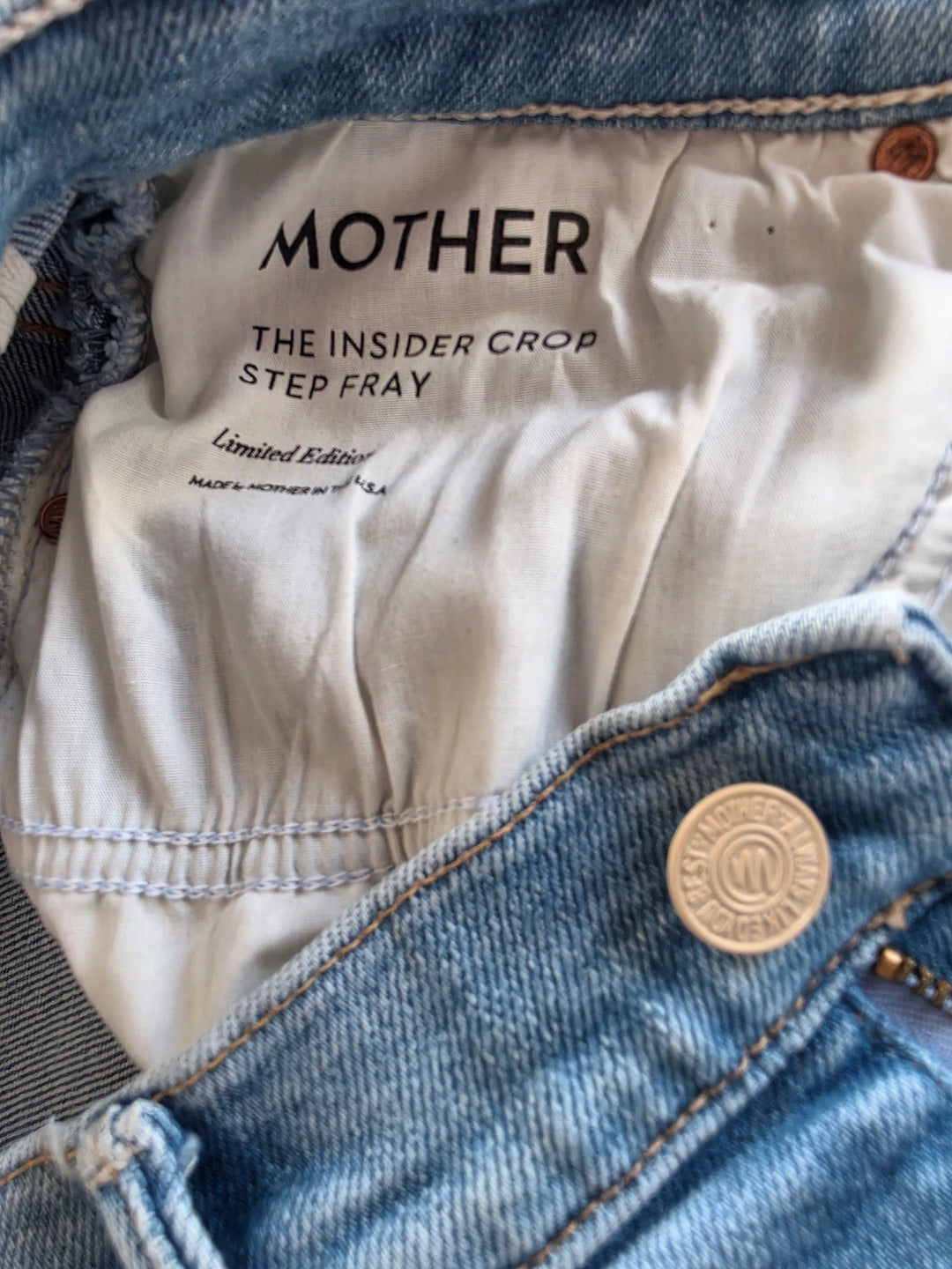 Mother The Insider Crop Step Fray Jeans Size 28