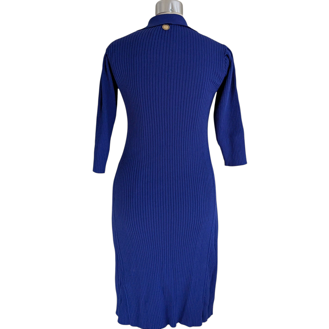 Lynne Black Ribbed Knit Dress Size Large