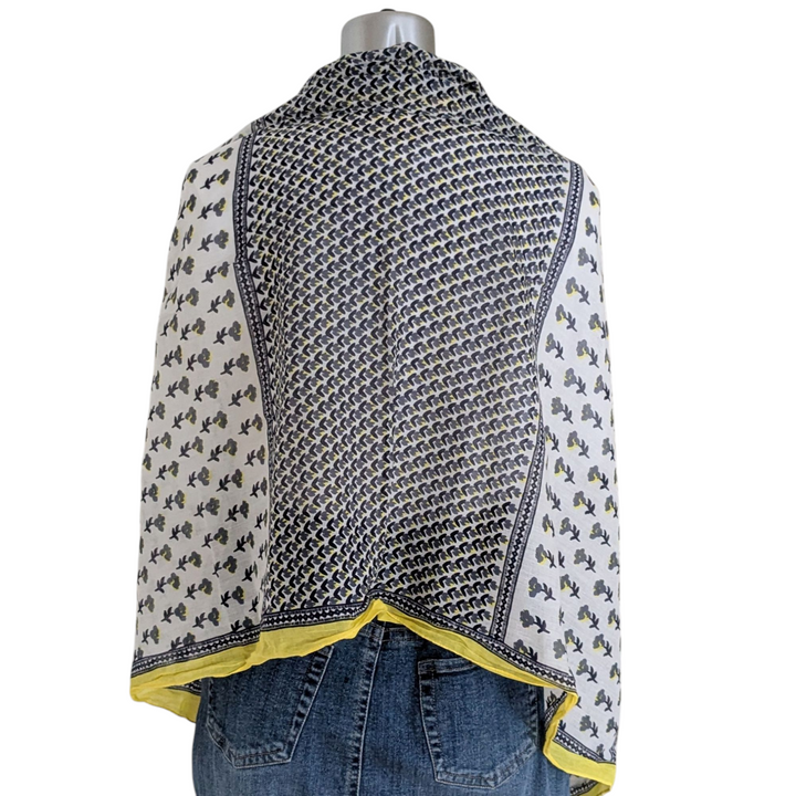 Yellow Fringed Scarf or Wrap