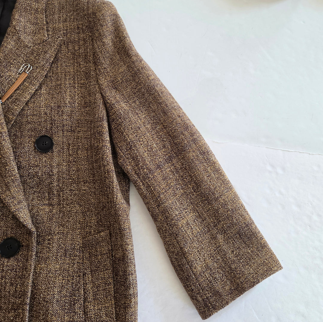 Lafayette 148 Long Tweed Coat Size Large NWT