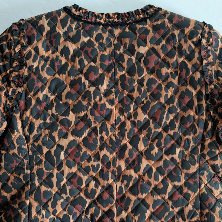 J. Crew Animal Print Puffer Lady Jacket Size 10