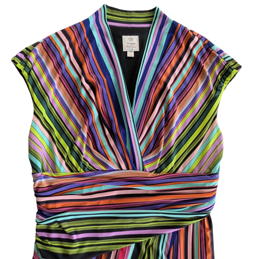 Suzy Chin for Maggy Boutique Faux Wrap Dress Size 16W