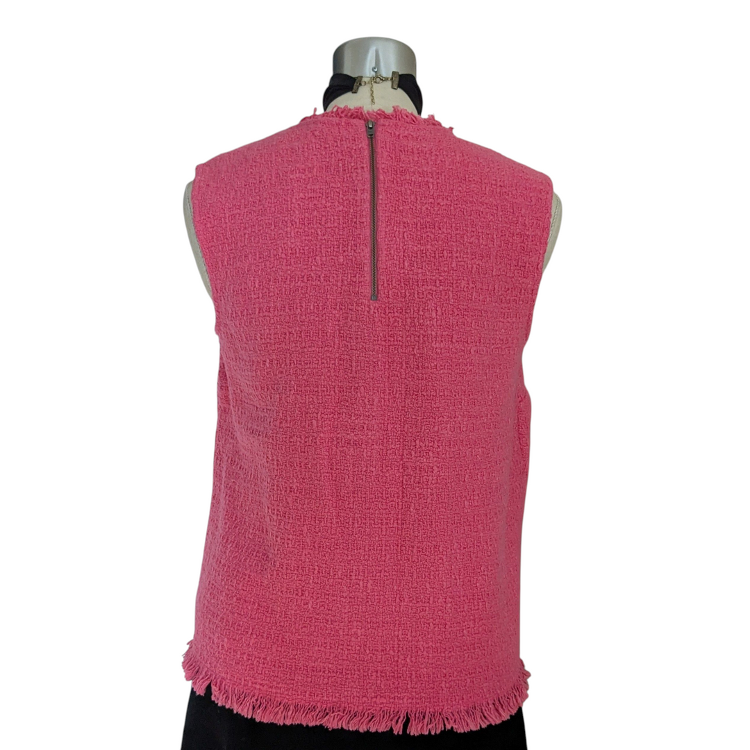 Frances Valentine Pink Tweed Top Size XL