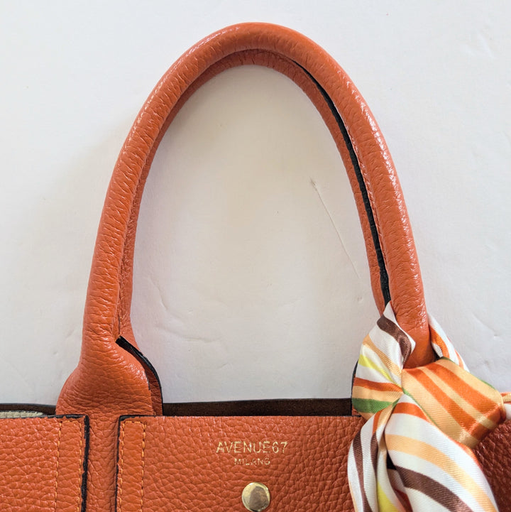 Avenue 67 Milano Orange Leather Tote