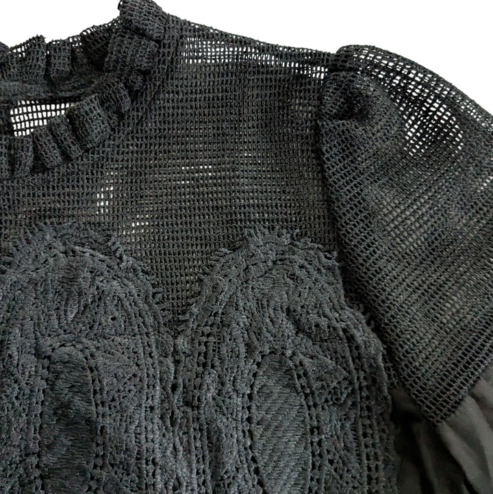 Black Cotton and Mesh Top Size Small
