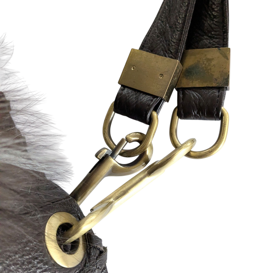 Sondra Roberts Faux Fur Hobo Bag