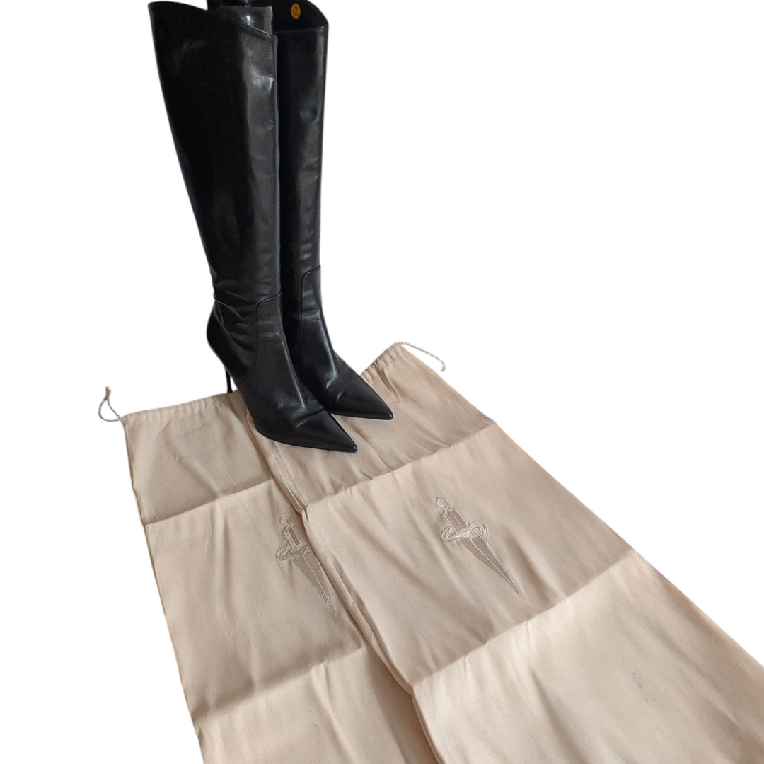 Cesare Paciotti Tall Leather Boots Size 36