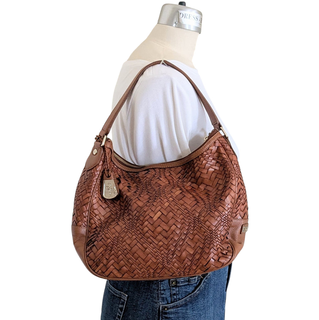 Cole Haan Woven Leather Hobo Bag