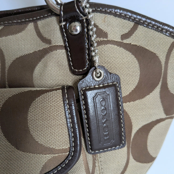 Coach Leah Signature Logo Canvas Tote