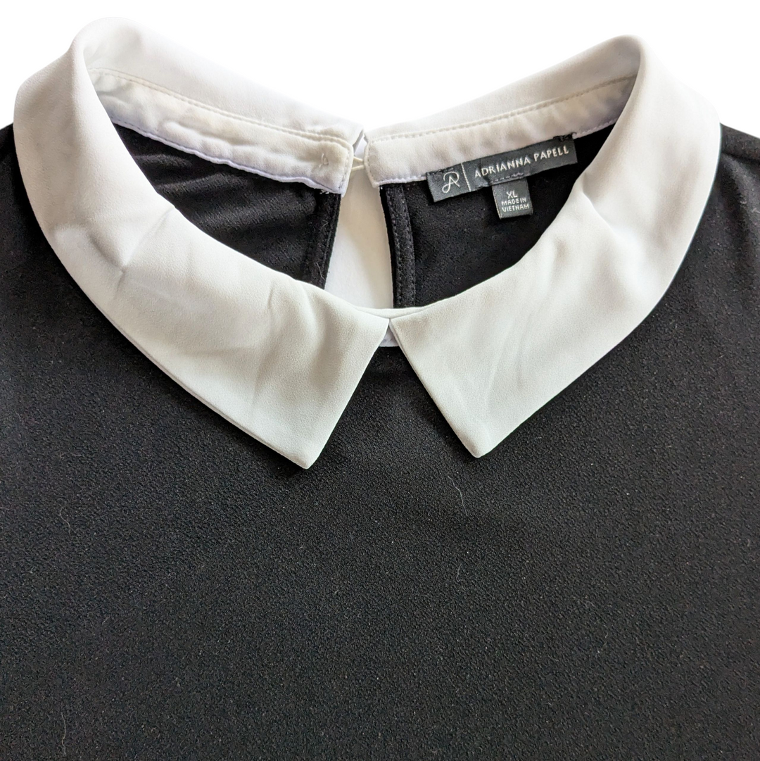Adrianna Papell Black Knit Blouse Size XL