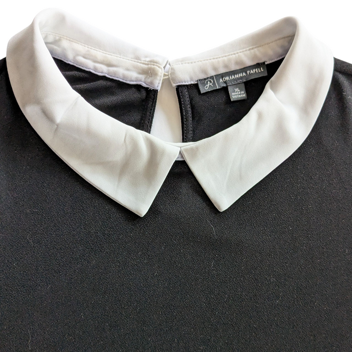 Adrianna Papell Black Knit Blouse Size XL