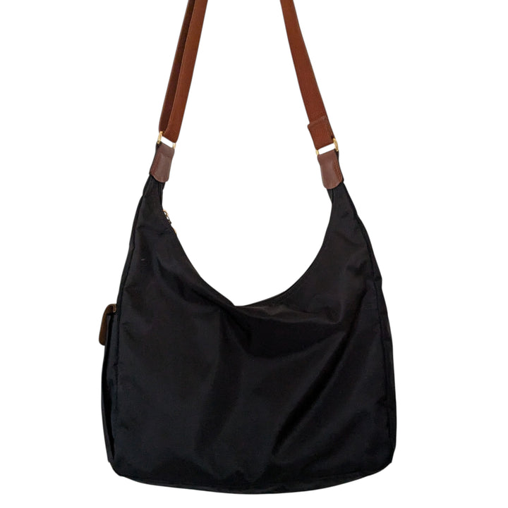 Longchamp Black Nylon Hobo Bag