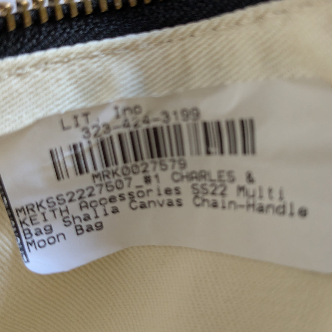 Charles & Keith Shalia Canvas Mini Moon Bag