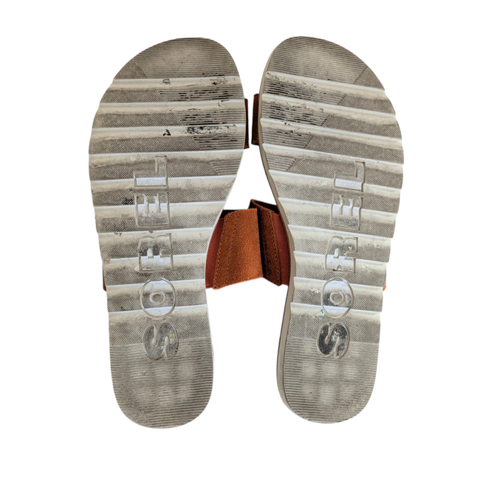 Sorel Ella II Orange Suede Slides Size 8