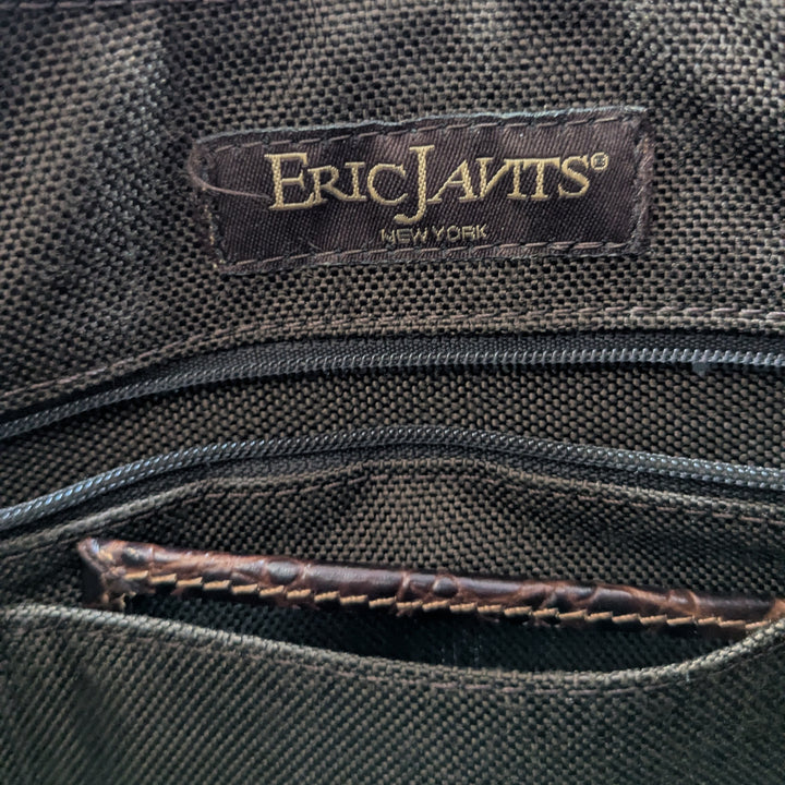 Erica Javits Faux Raffia and Leather Shoulder Bag