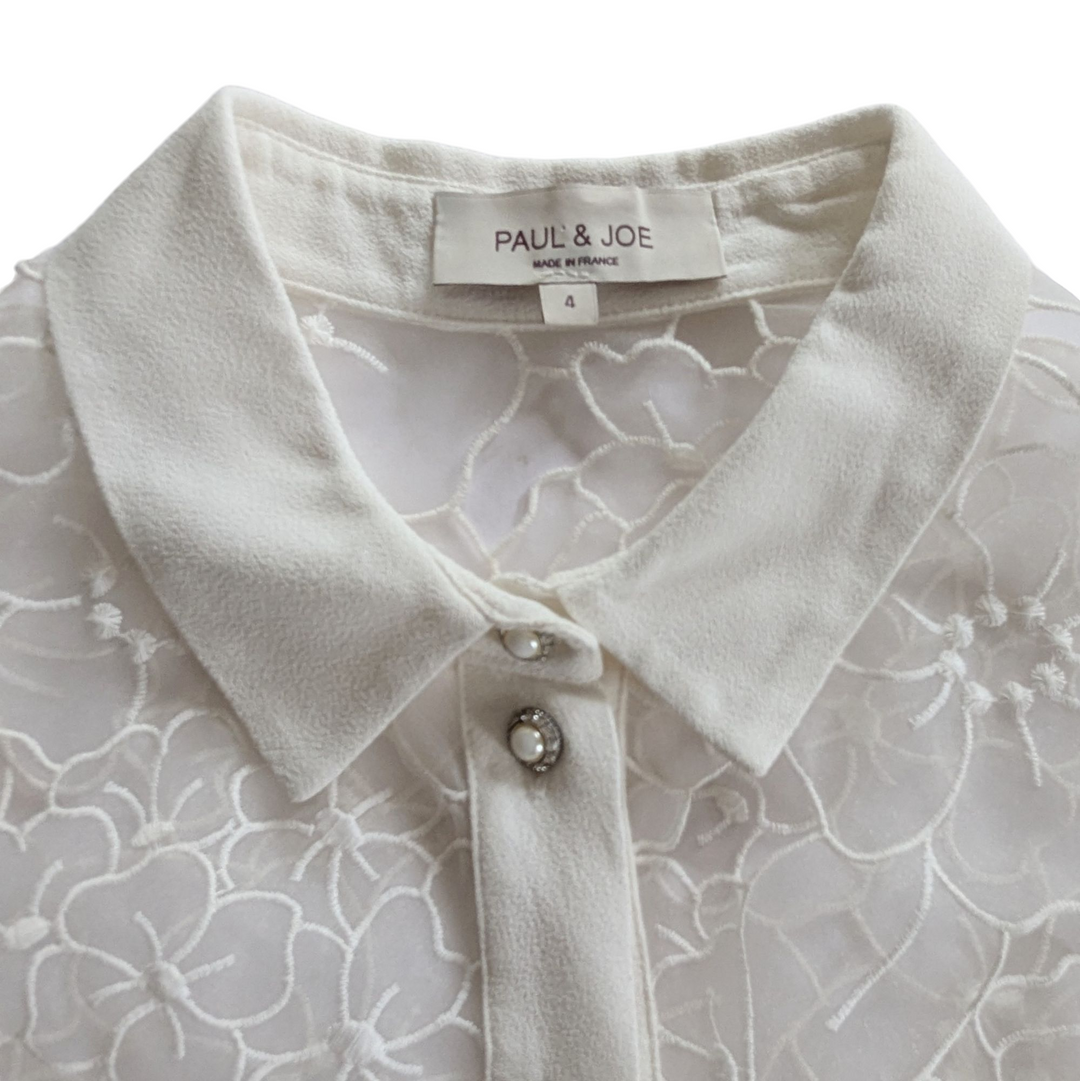 Paul & Joe Paris White Blouse Size 4