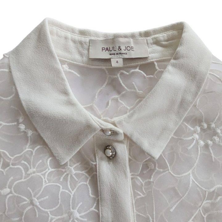 Paul & Joe Paris White Blouse Size 4