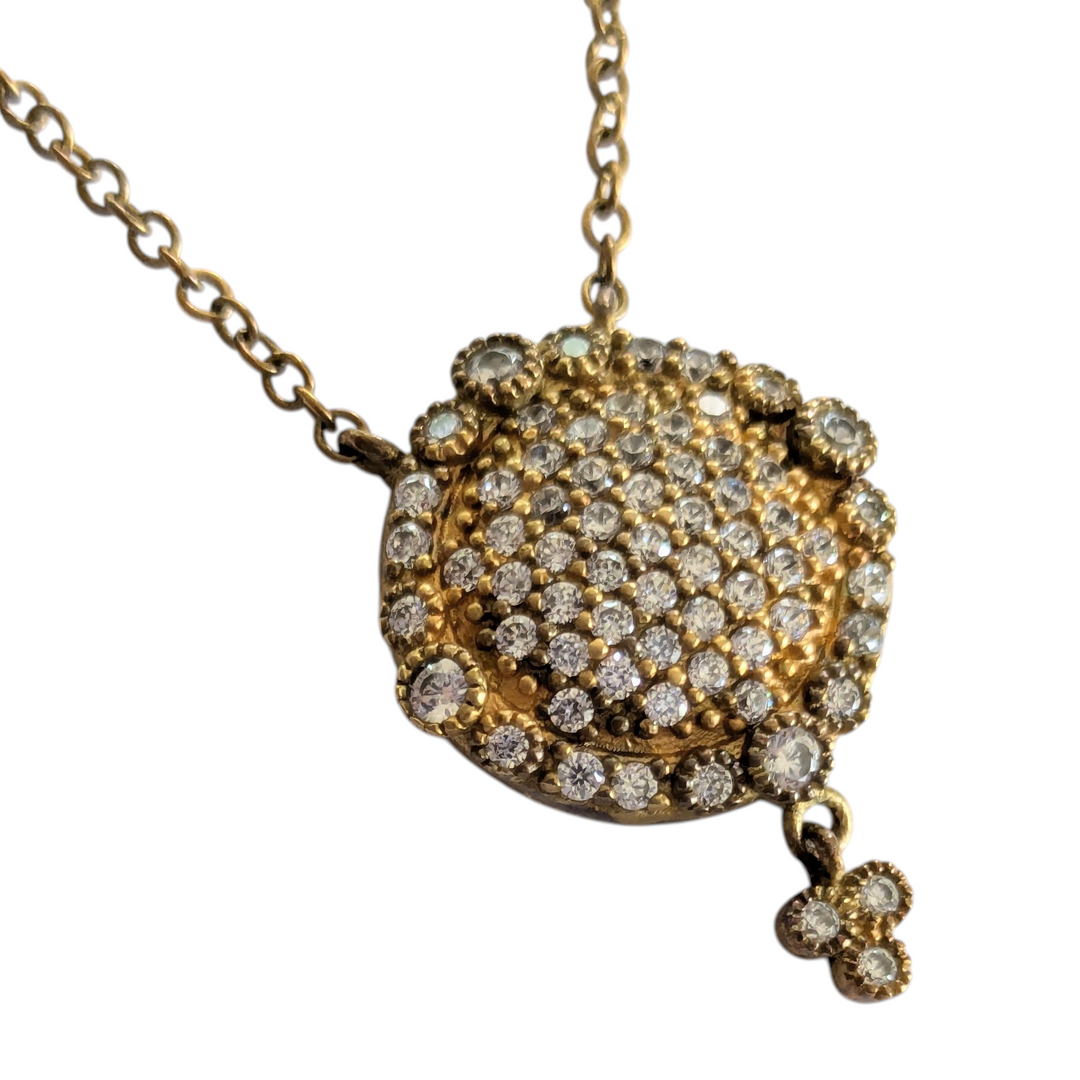Freida Rothman Gold and Crystal Necklace