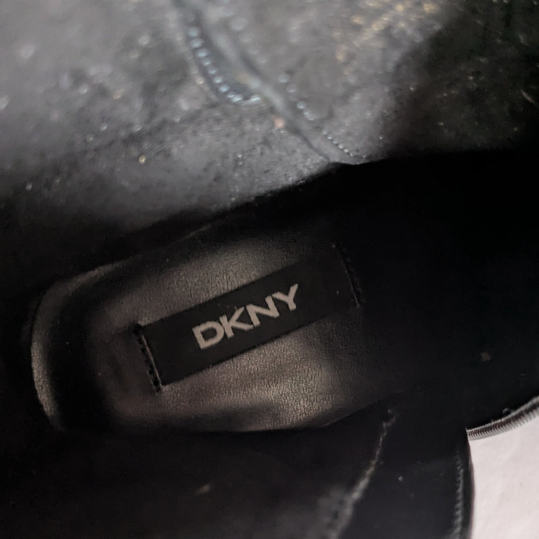 DKNY Patent Leather Moto Boots Size 6.5