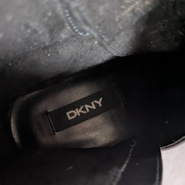 DKNY Patent Leather Moto Boots Size 6.5