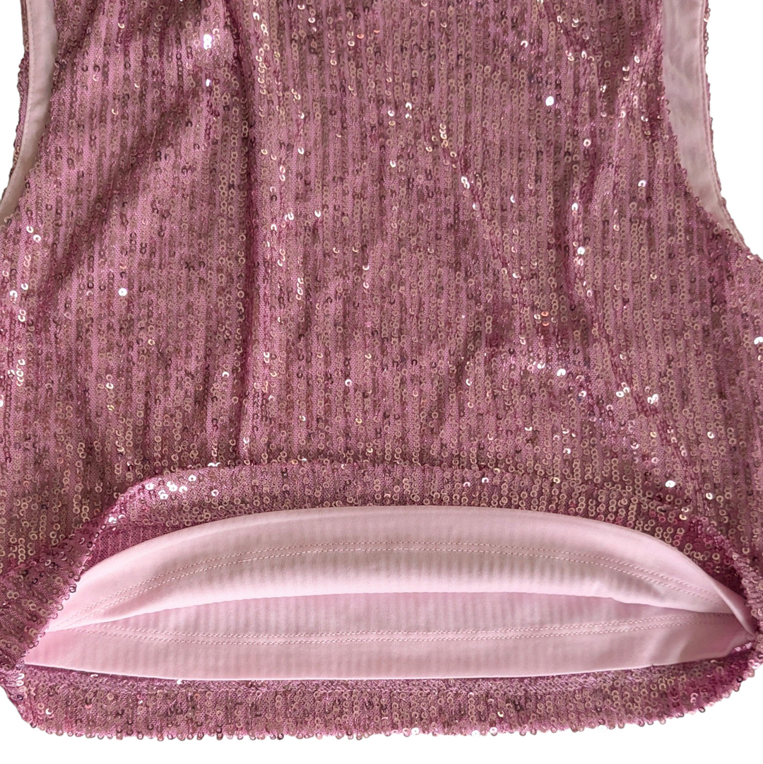 The Noli Shop Pink Sequin Top Size Small