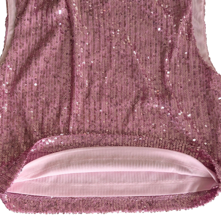 The Noli Shop Pink Sequin Top Size Small